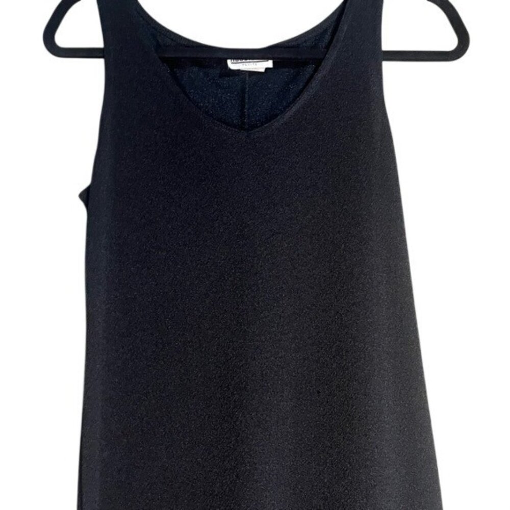 ROBBIE BEE PETITE CASUAL BUSINESS BLACK SLEEVE DRESS V NECKLINE VERSATILE FIT